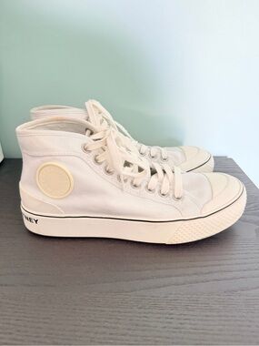 Stella McCartney Cream High-Top Platform Canvas Sneakers